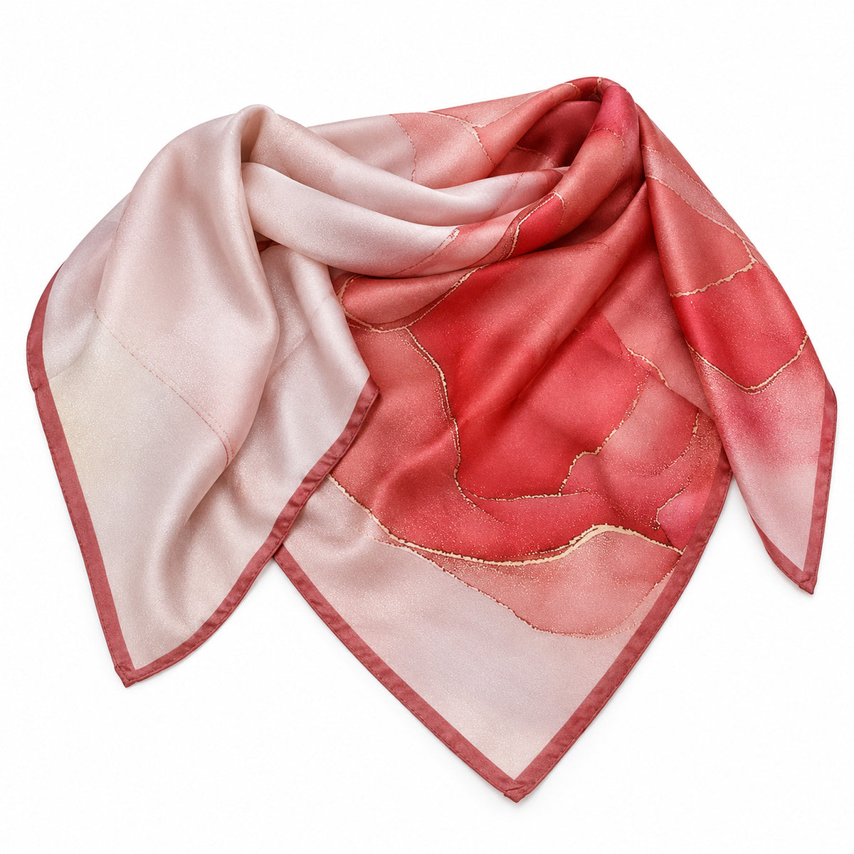 Korallfärgad sidenscarf (test)