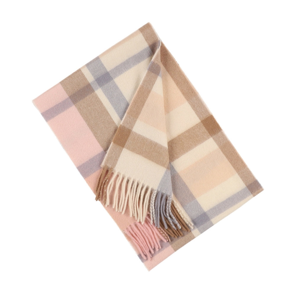 Rutig halsduk i 100 % ull, beige – London (3)
