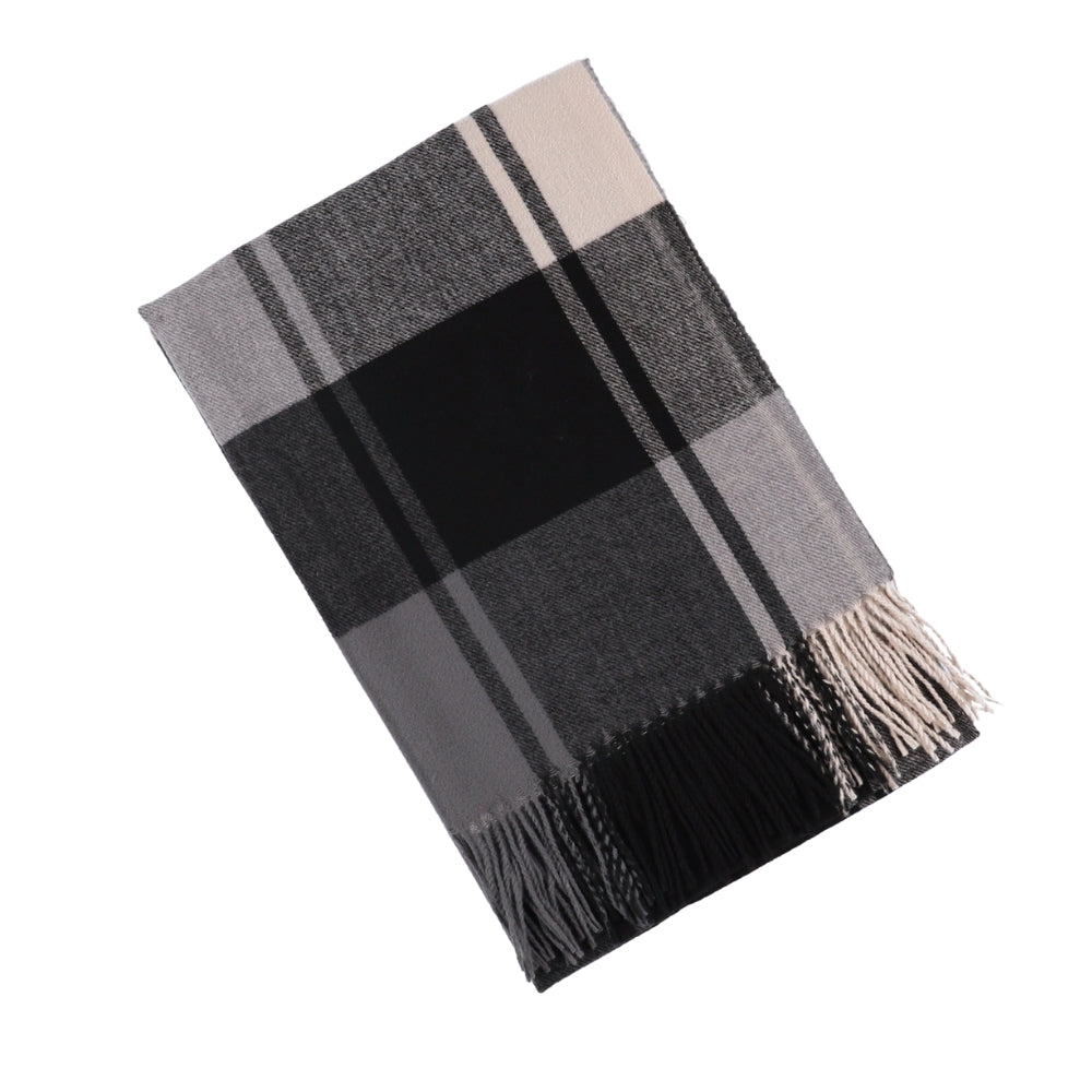 Rutig halsduk med fransar, svart – Liverpool (6)
