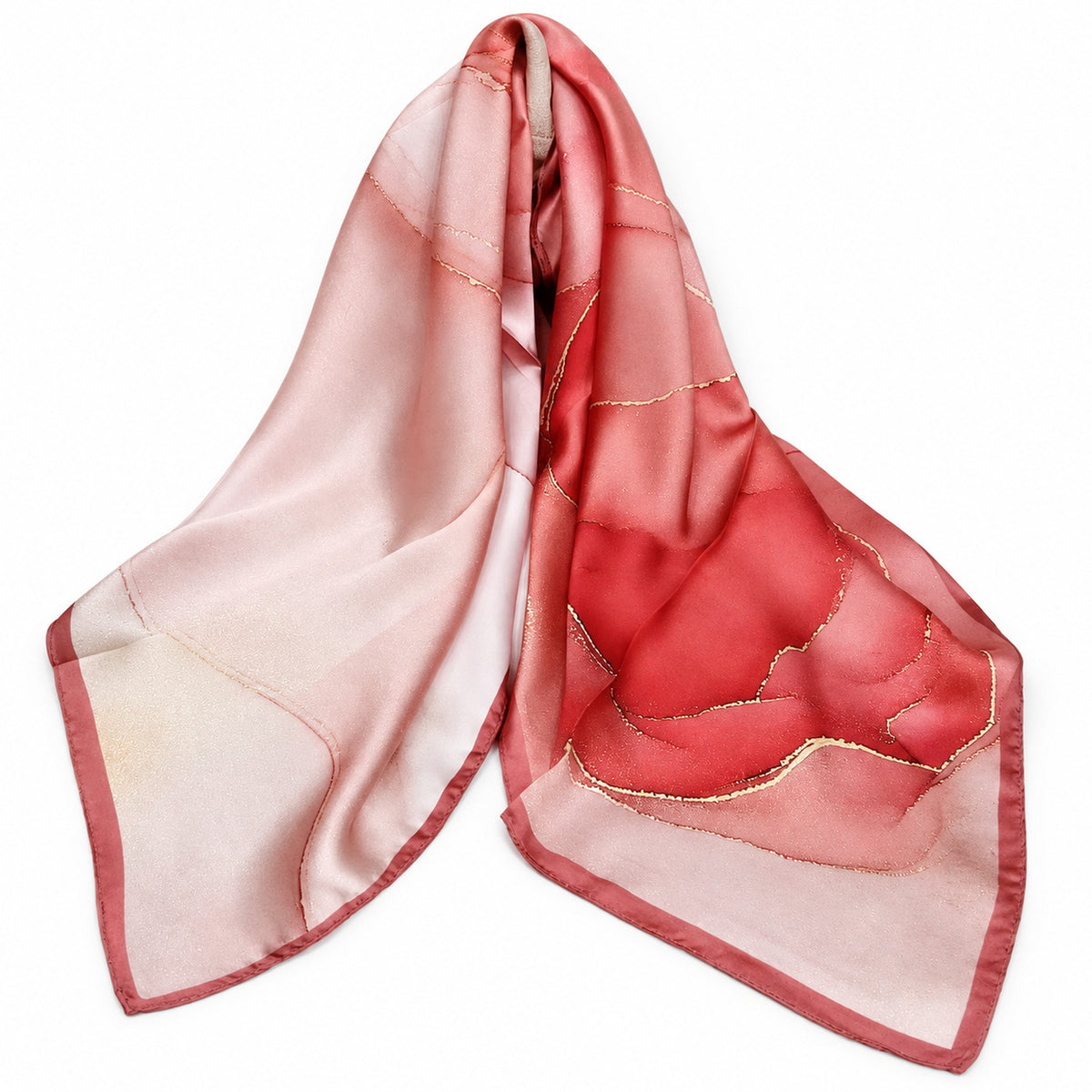 Korallfärgad sidenscarf (test)